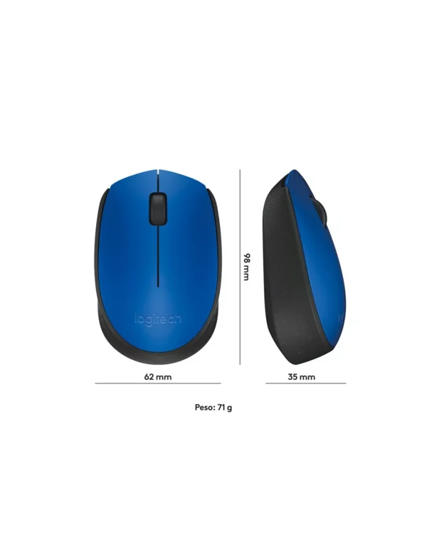 Mouse Inalámbrico Logitech M170 Azul 2.4GHz USB
